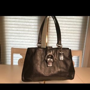 LAST CHANCE! F19248 Soho Black Carryall Leather Shoulder Purse Bag